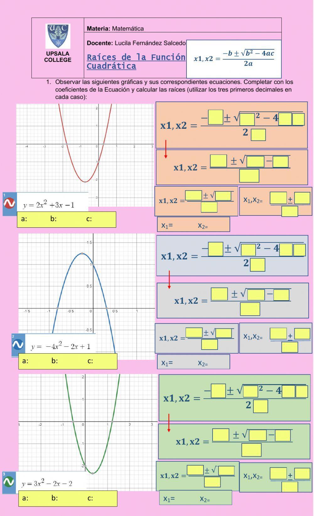 Raíces de la Parábola