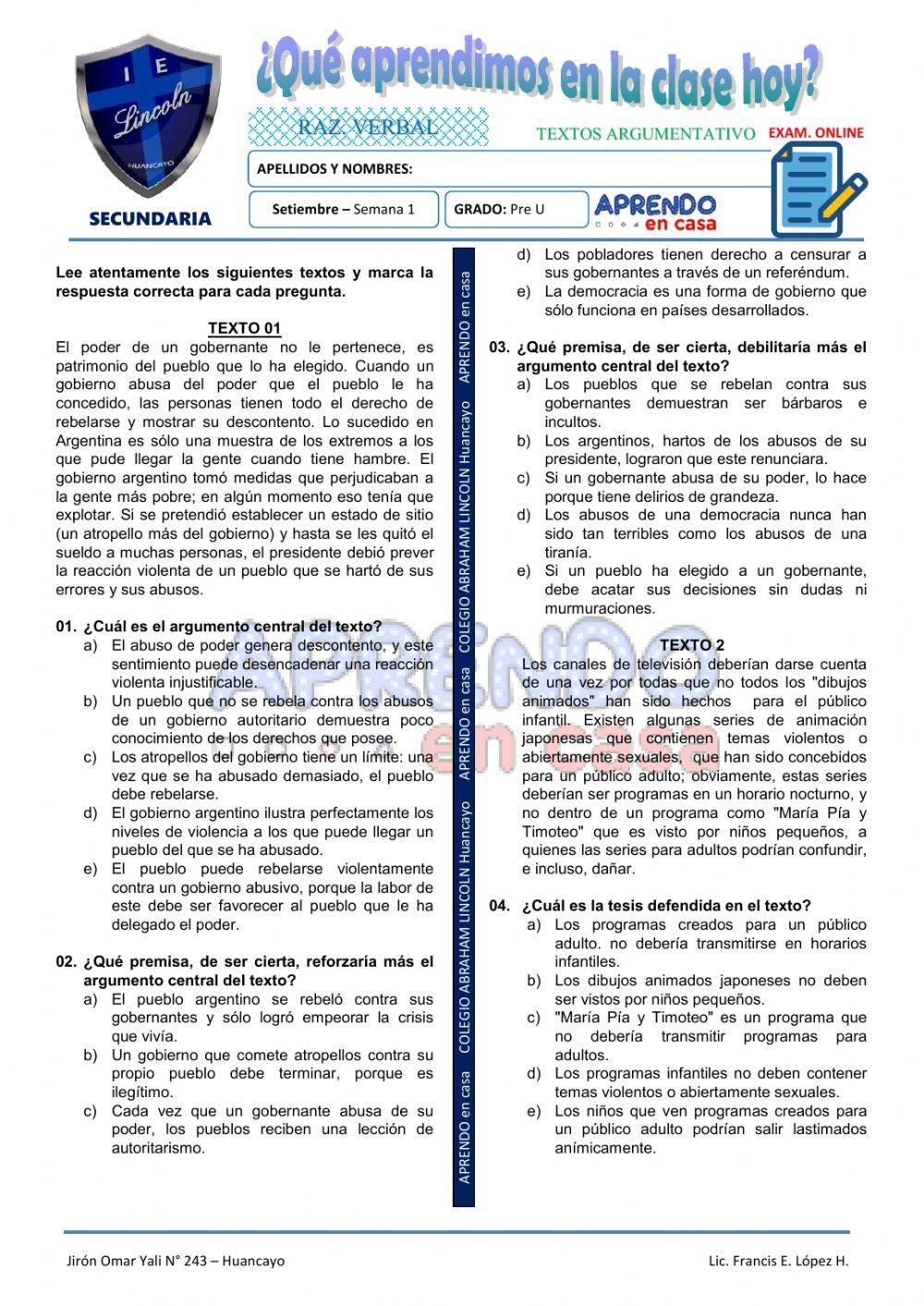 Prac. textos argumentativos