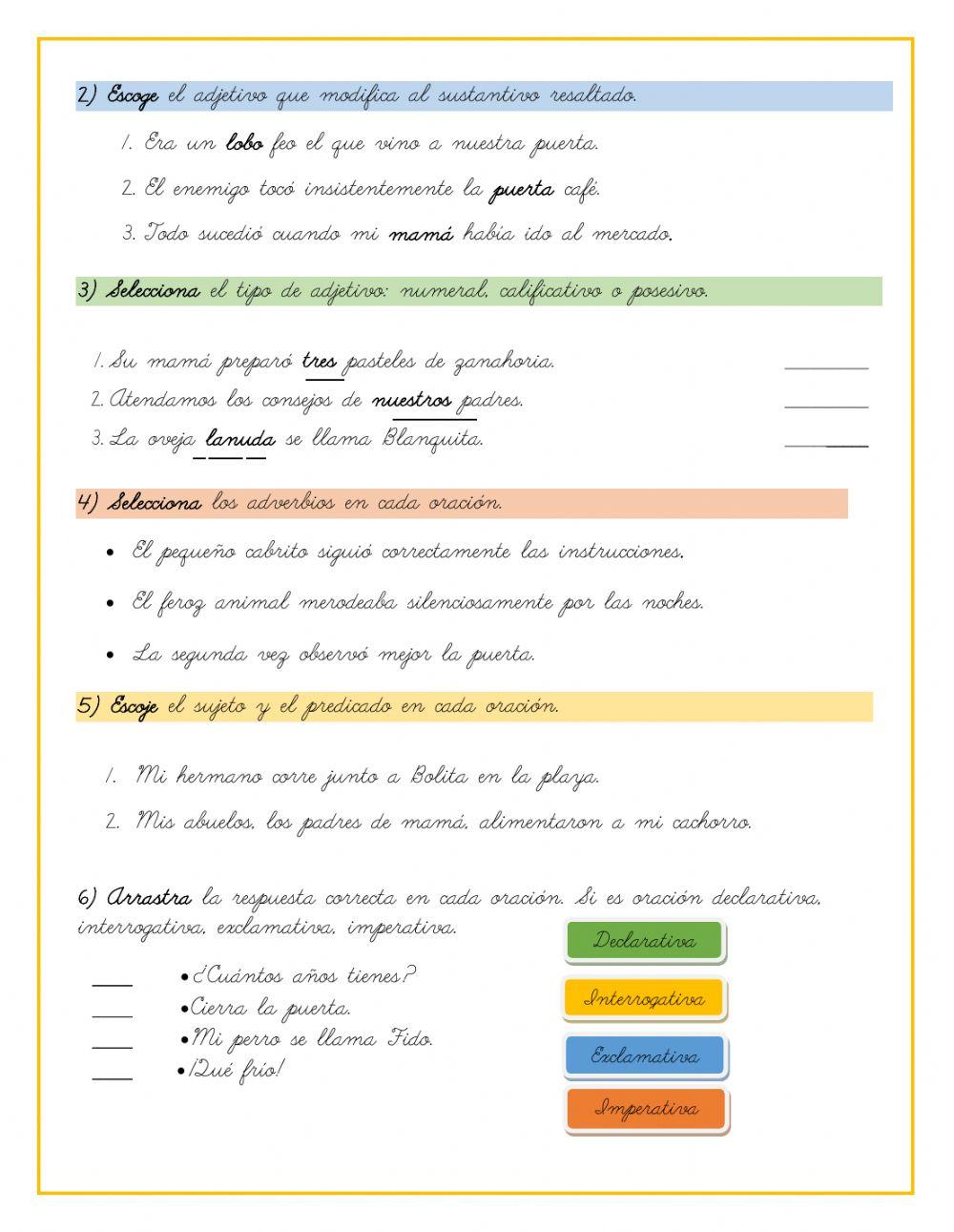 Prueba diagnóstica 4to grado