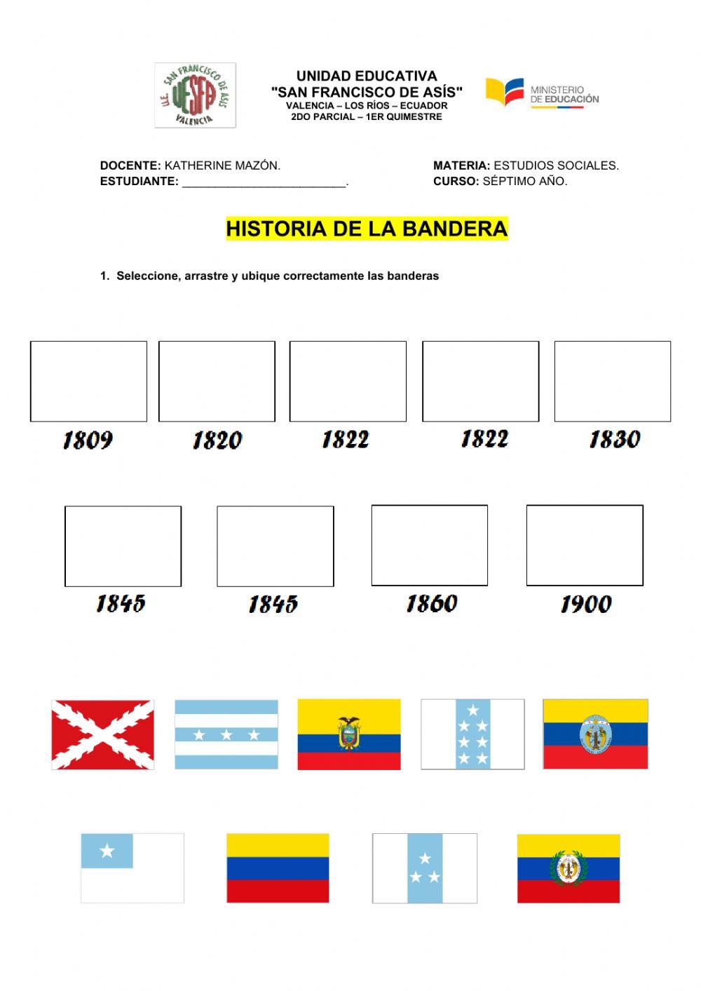 Historia de la bandera del ecuador