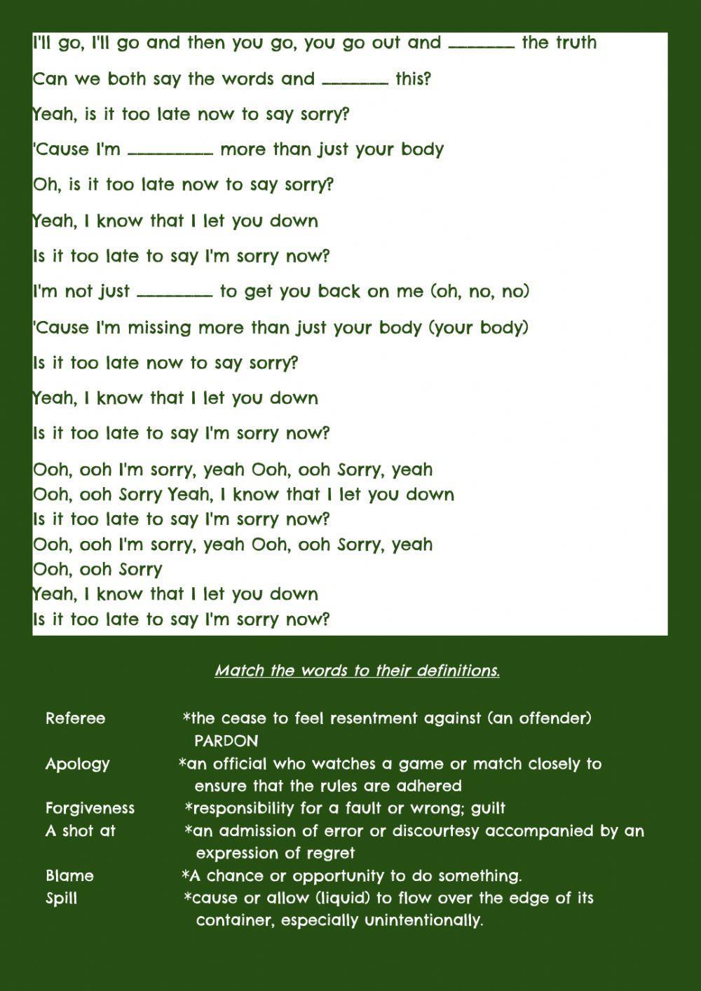 Sorry - Justin Bieber