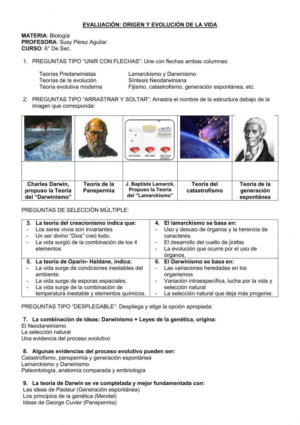 Origen y evolución de la vida Origen y evolución de la vida