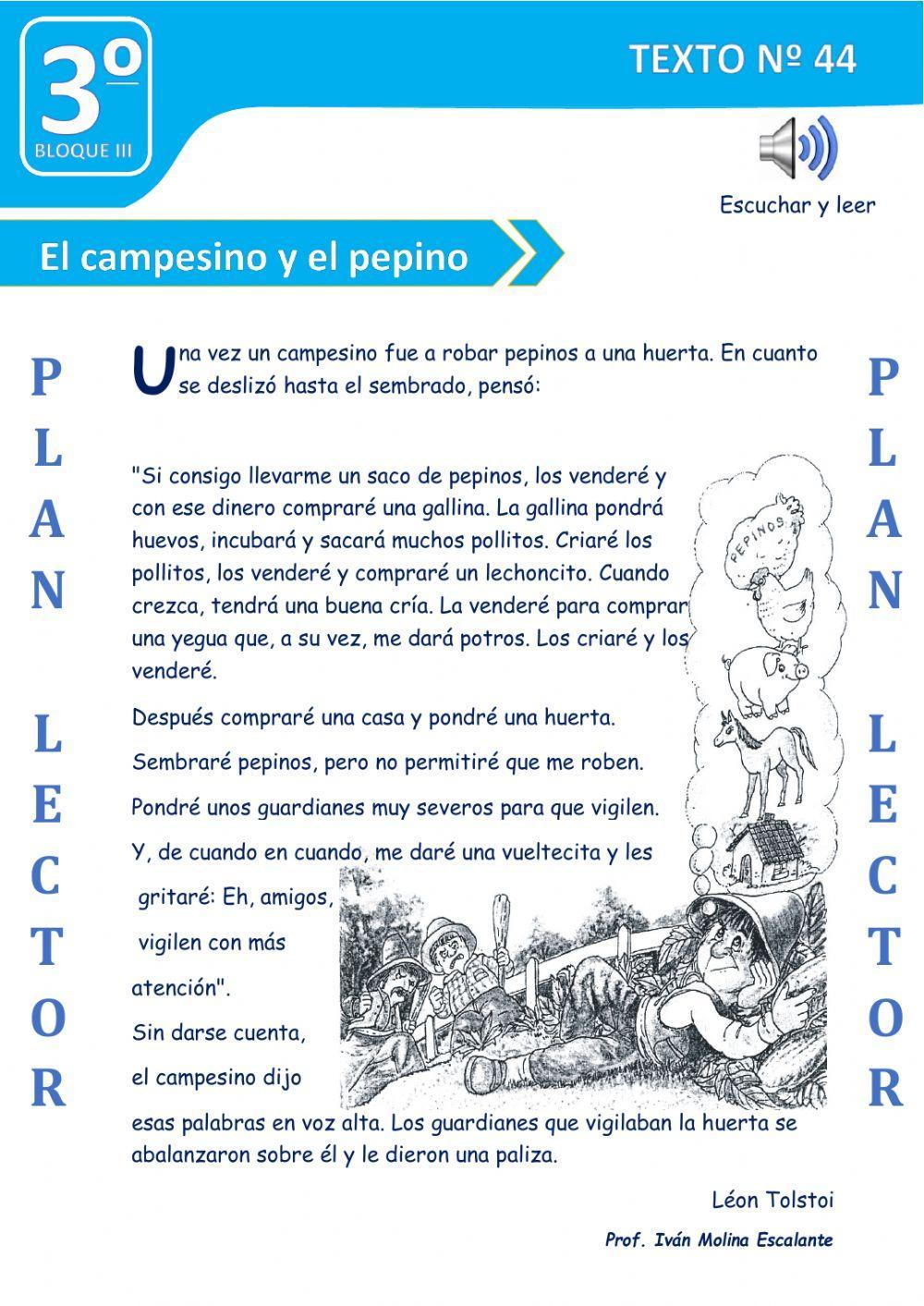 Texto nº 44 el campesino y el pepino
