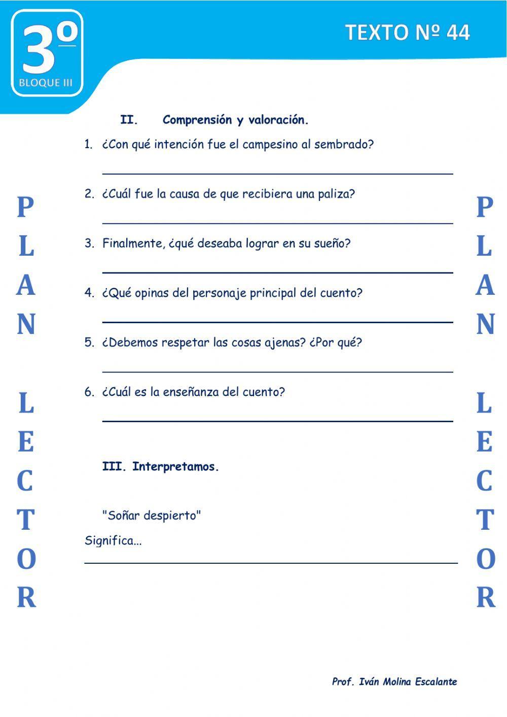 Texto nº 44 el campesino y el pepino