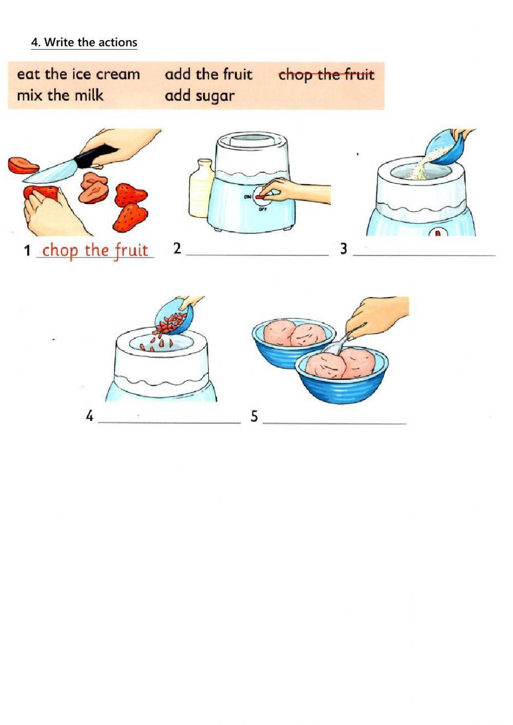 Reading - Making ice-cream (Present Continuous)
