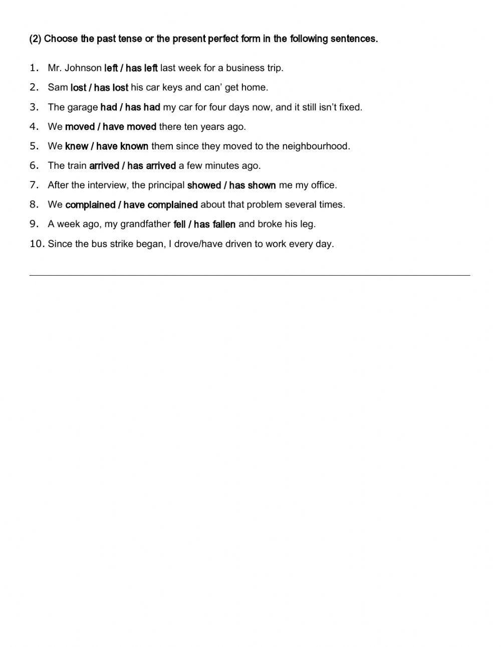 Simple Past & Present Perfect