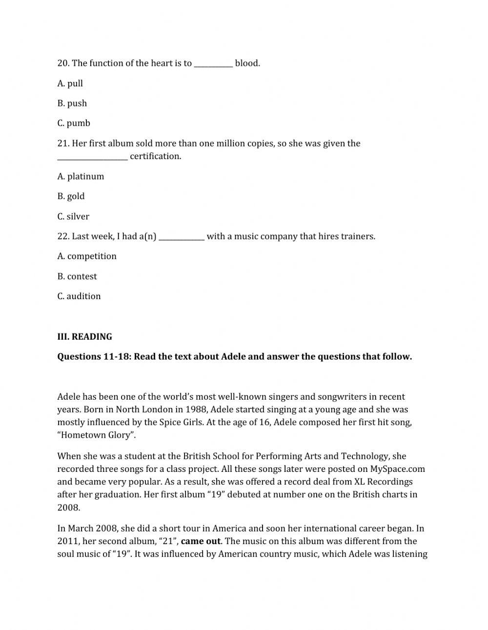 Lớp 10 - Kiểm tra một tiết số 1