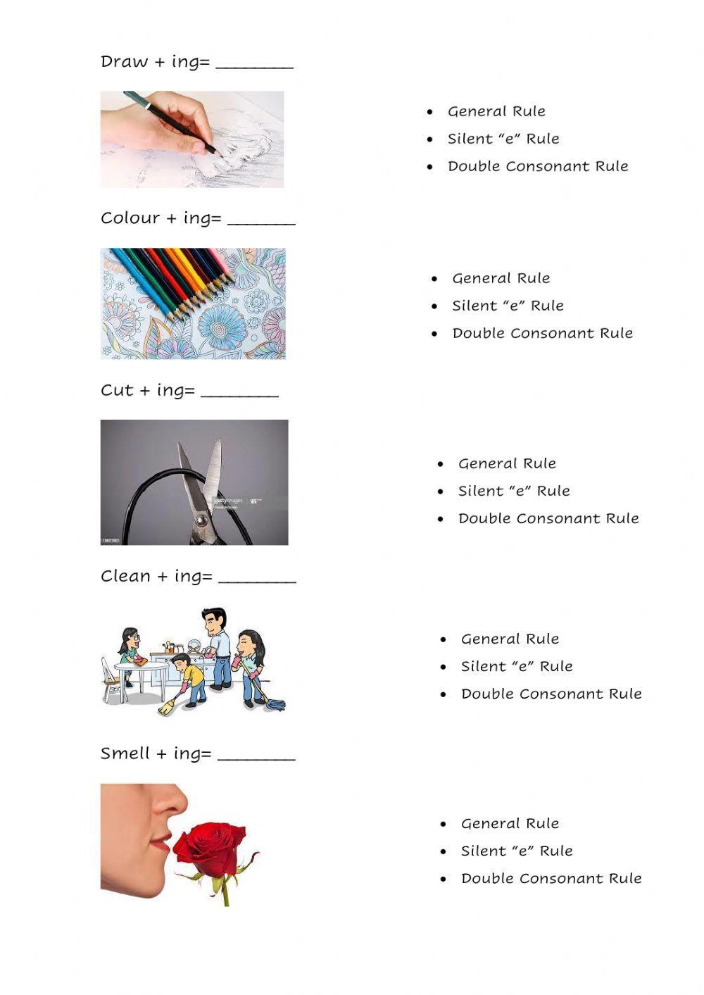 -ing- spelling rules