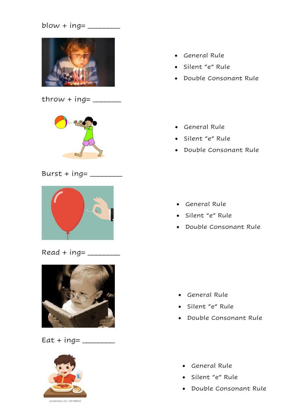 -ing- spelling rules