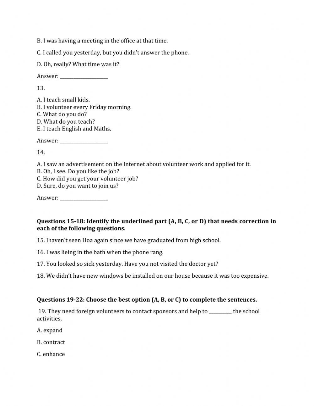 Lớp 10 - Kiểm tra một tiết số 2