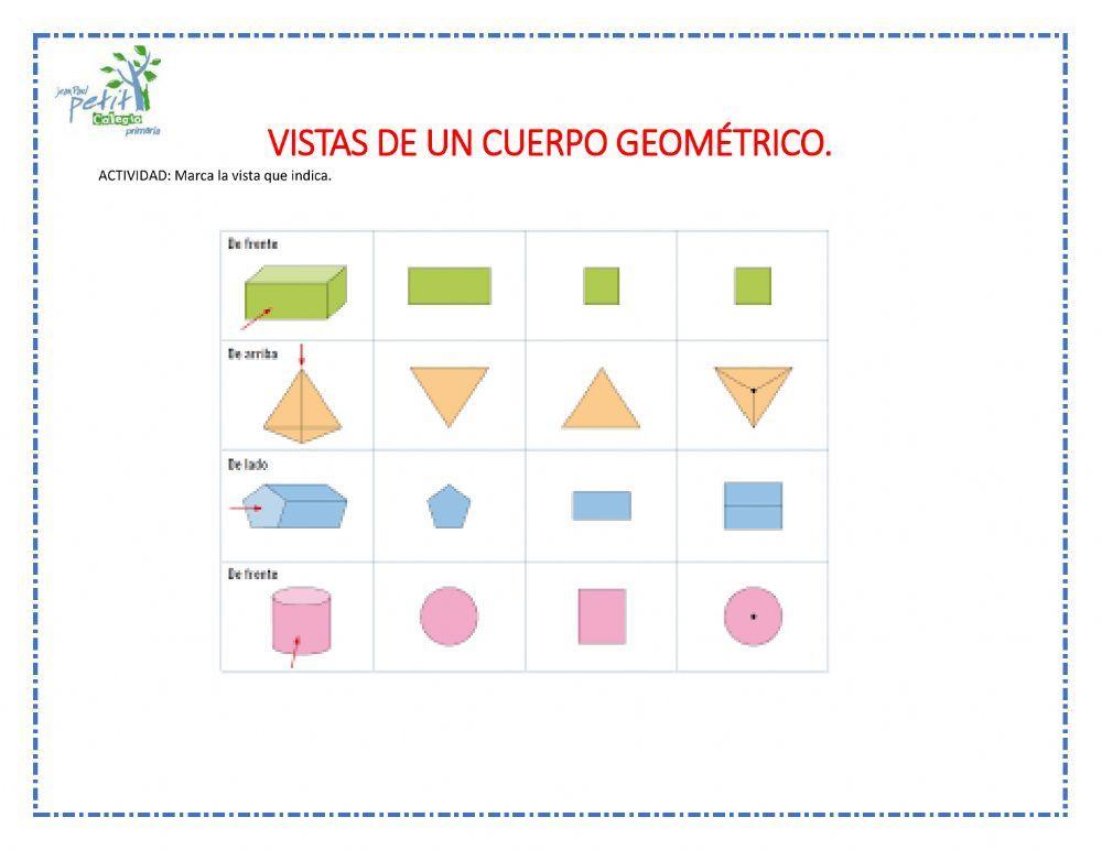 Vistas de cuerpos geométricos.