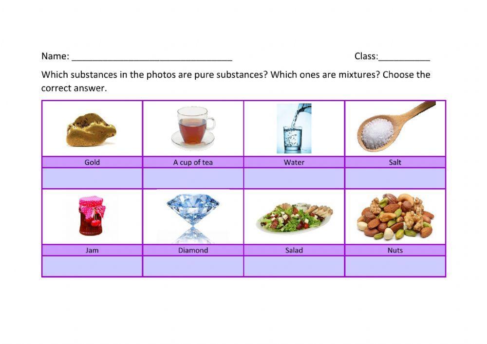 Pure substances and mixtures