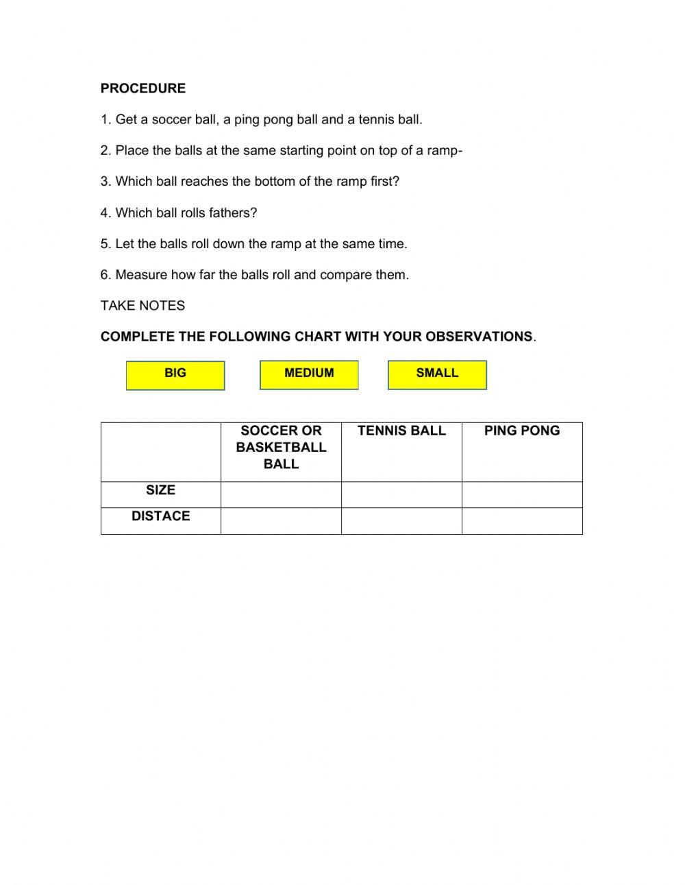 Force and motion experience