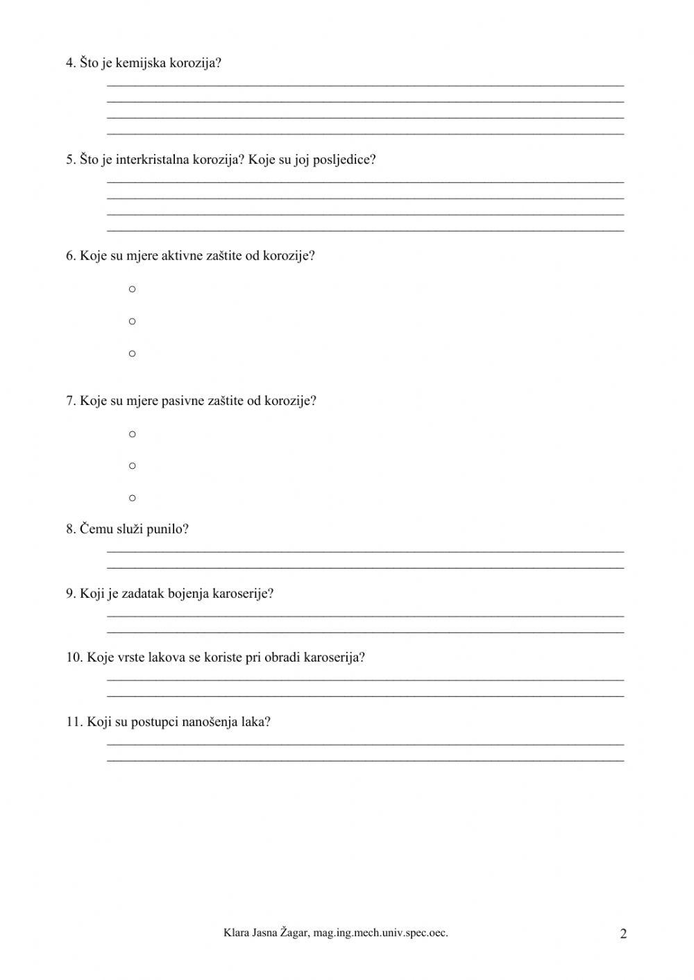 Vježba 5 - Karoserija. Zaštita od korozije