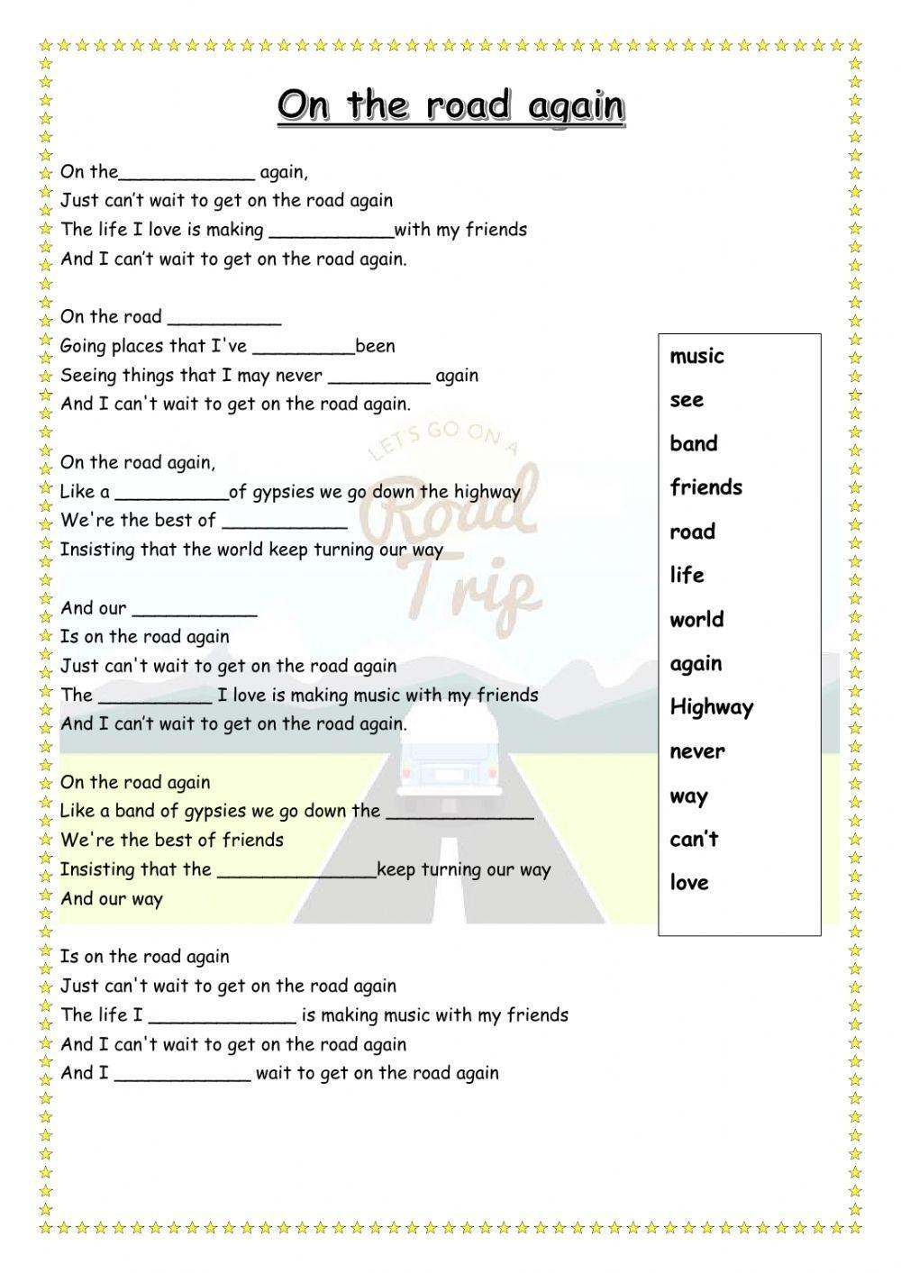 On the road again lyrics