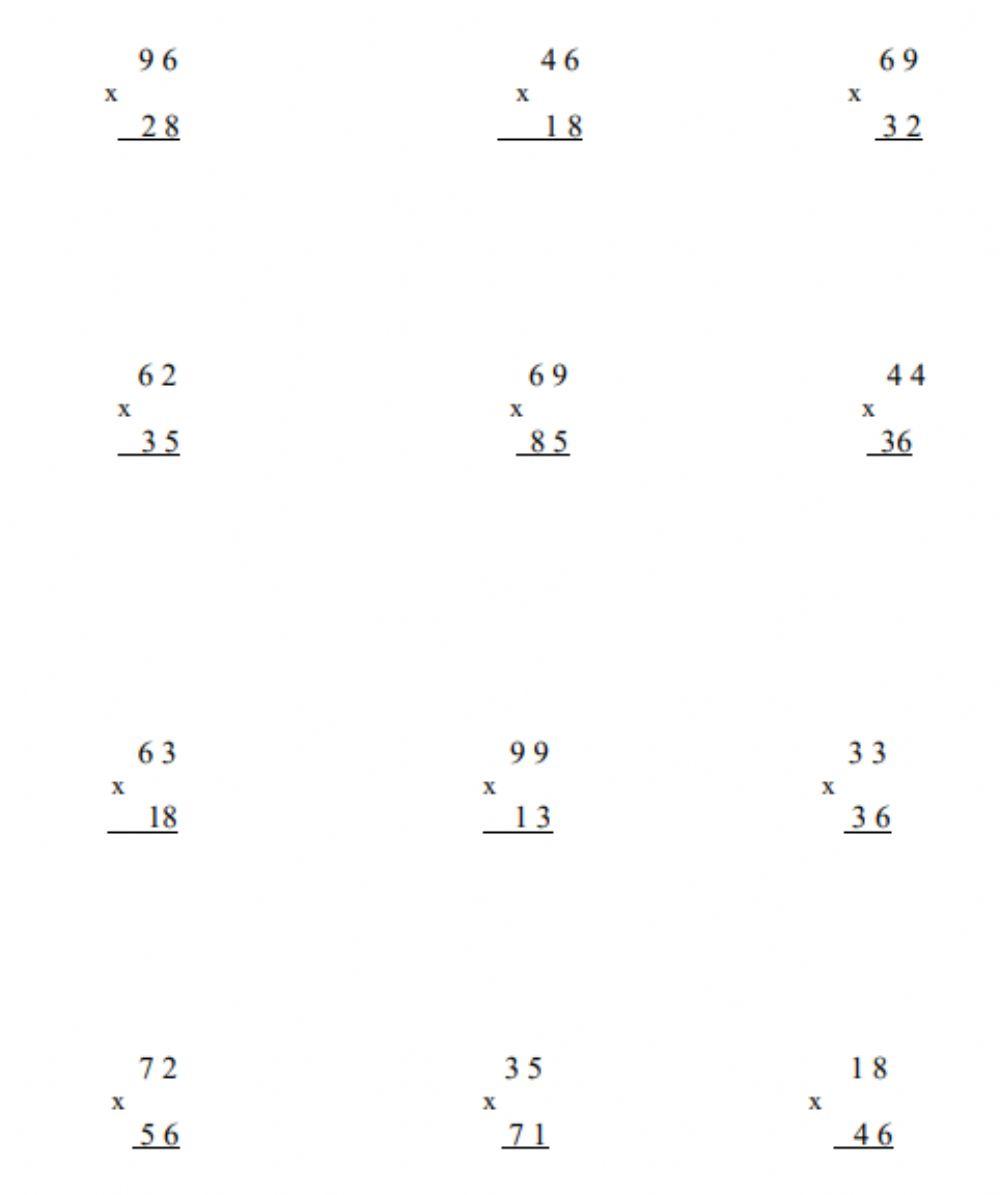 2 digit multiplication