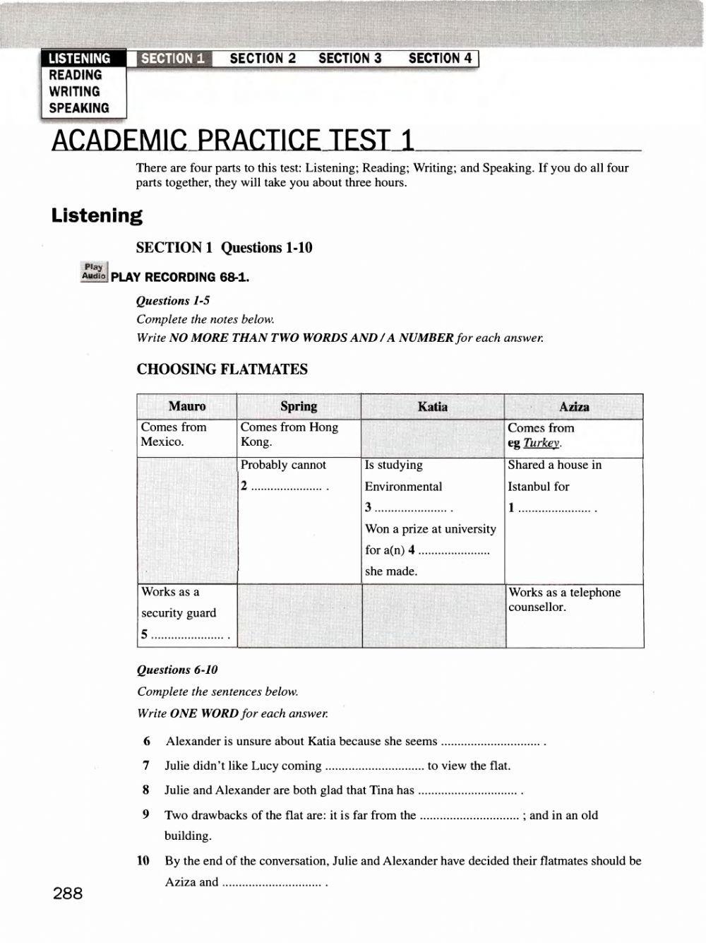 Ielts listening free interactive worksheets 373041