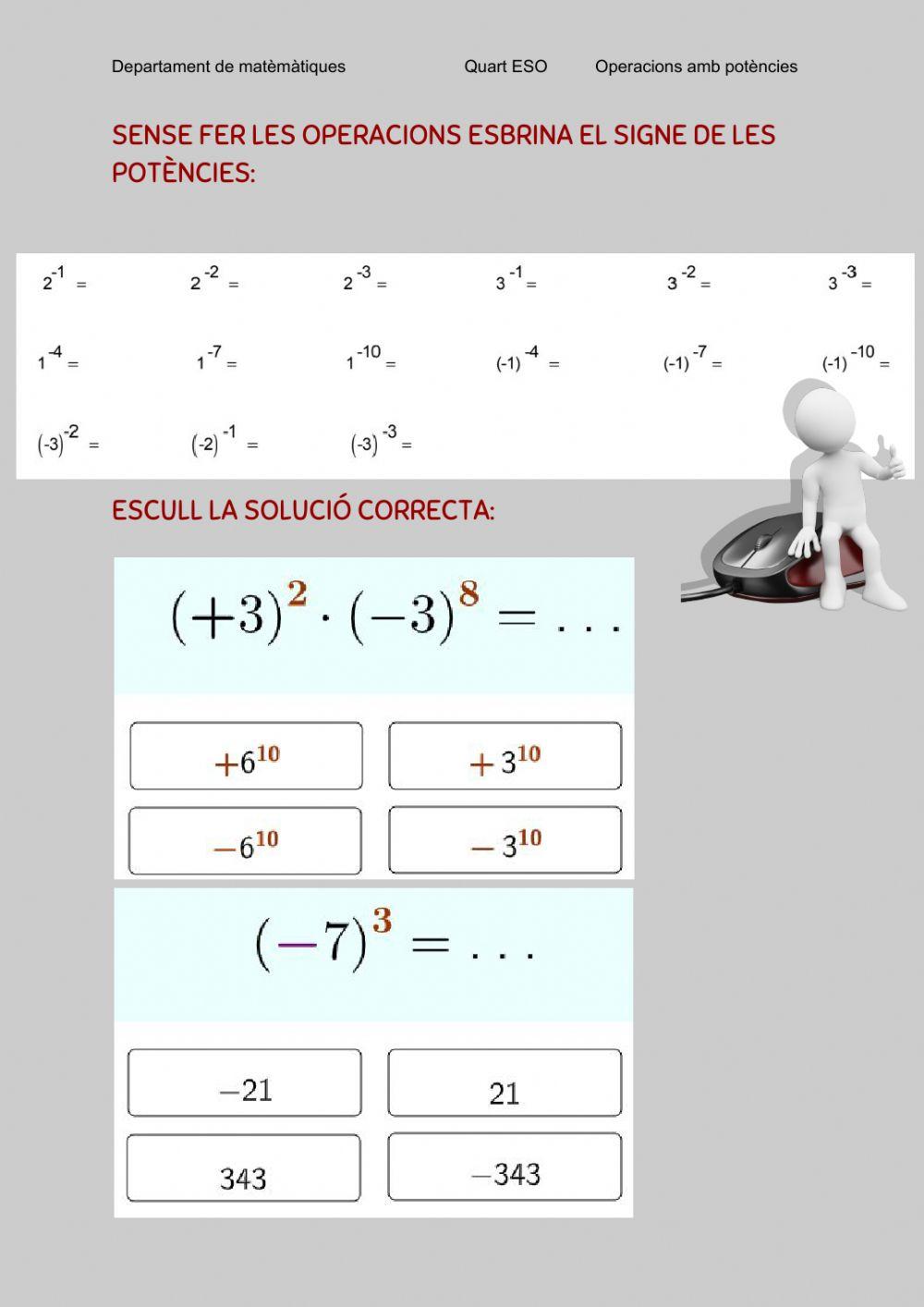 Operacions potències