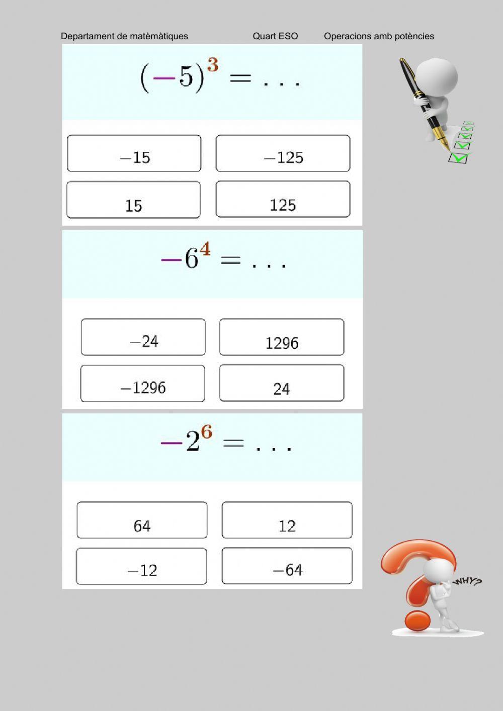 Operacions potències