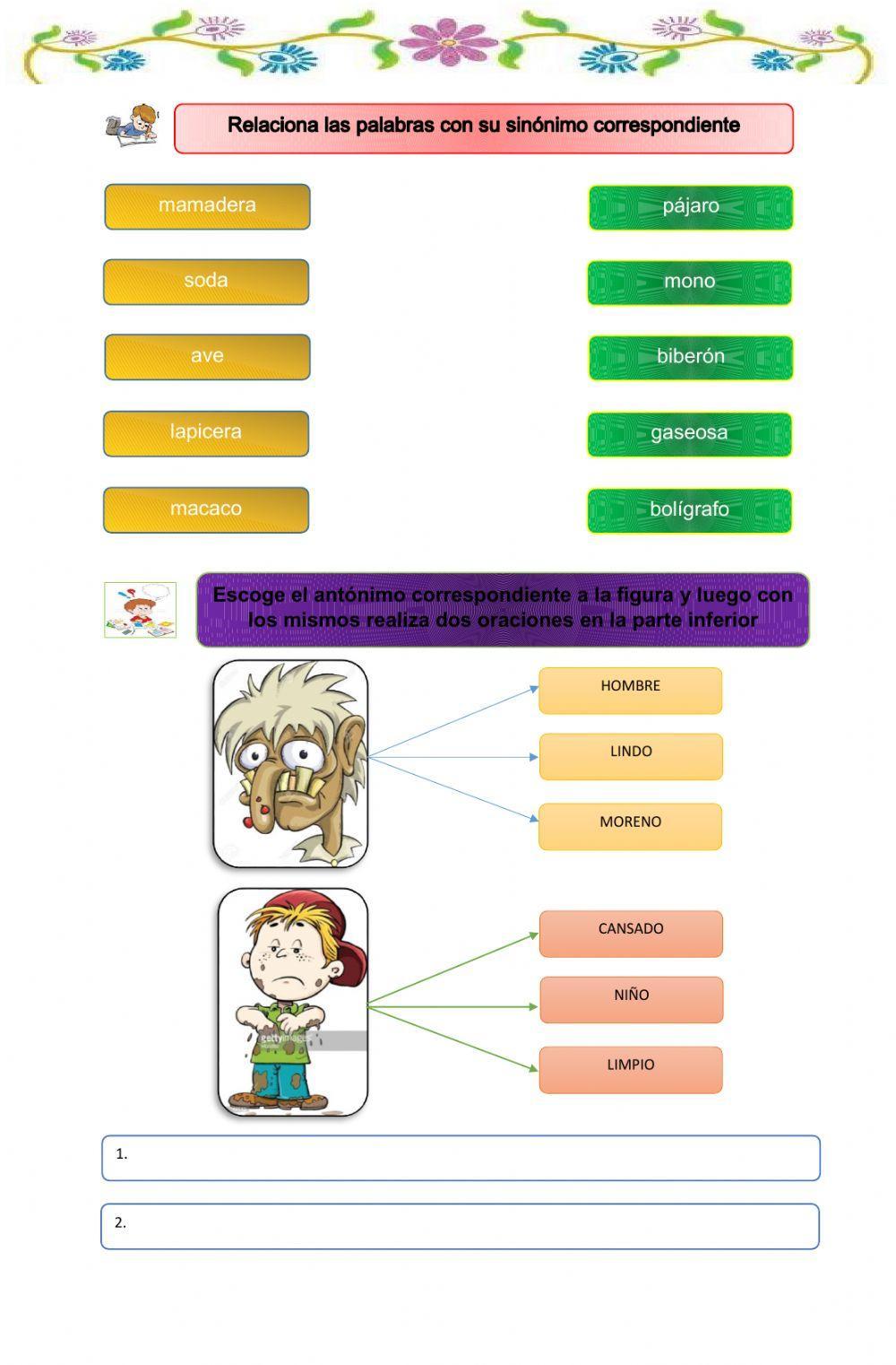 Sinónimos y antónimos