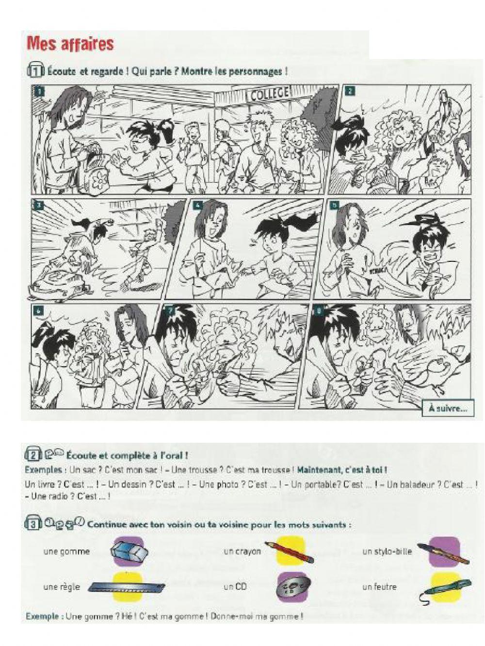 Numeros masculin feminin materiel scolaire