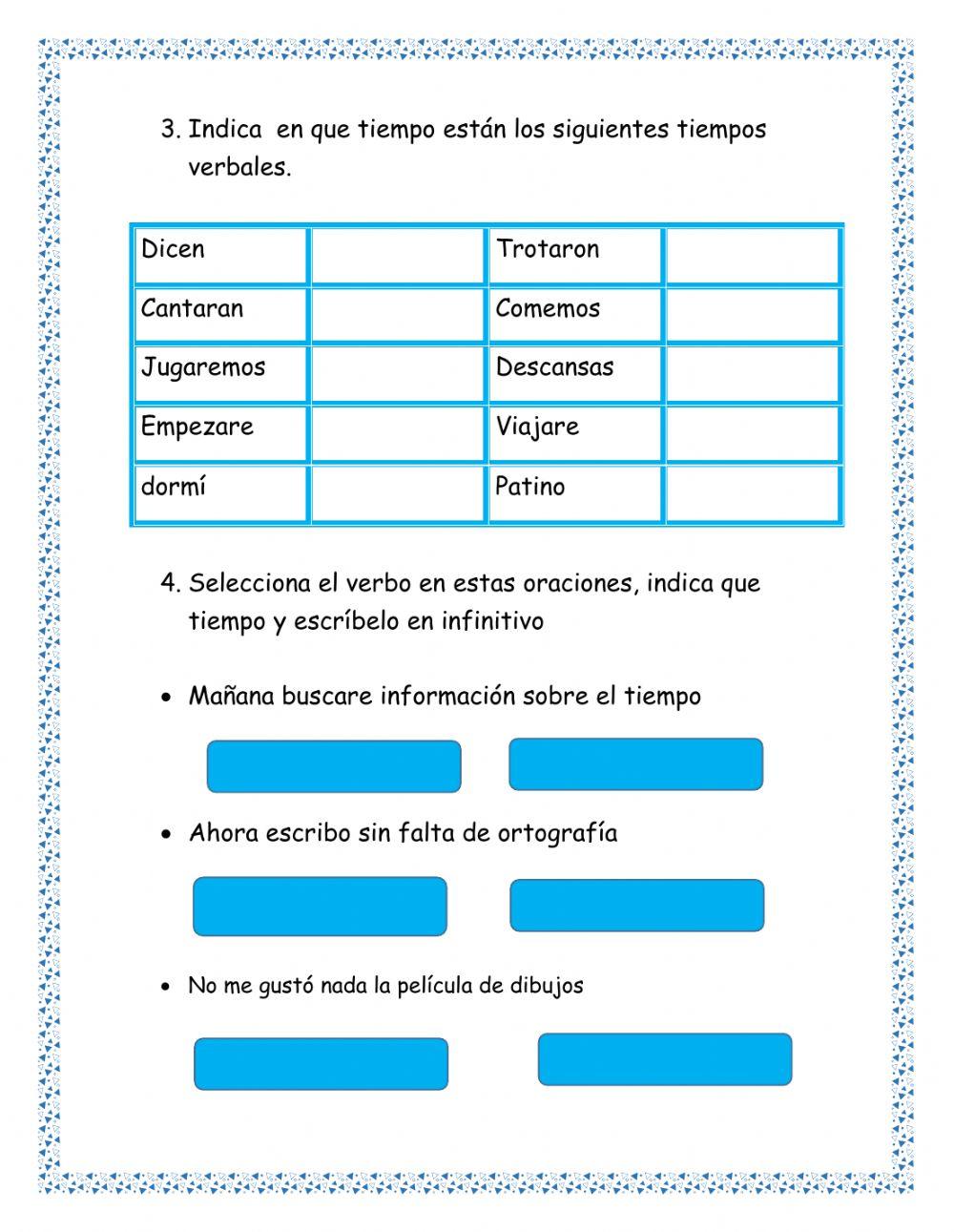 verbo y tiempos verbales
