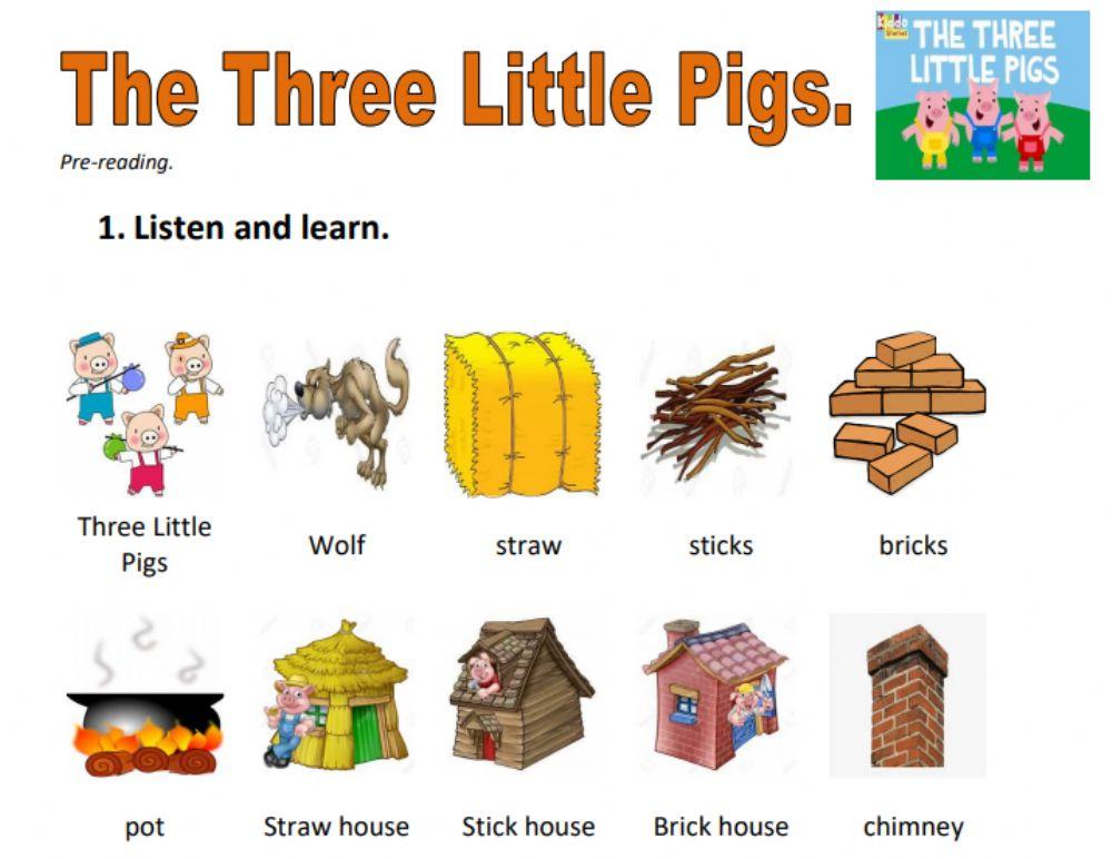 Three little pigs - vocabulary