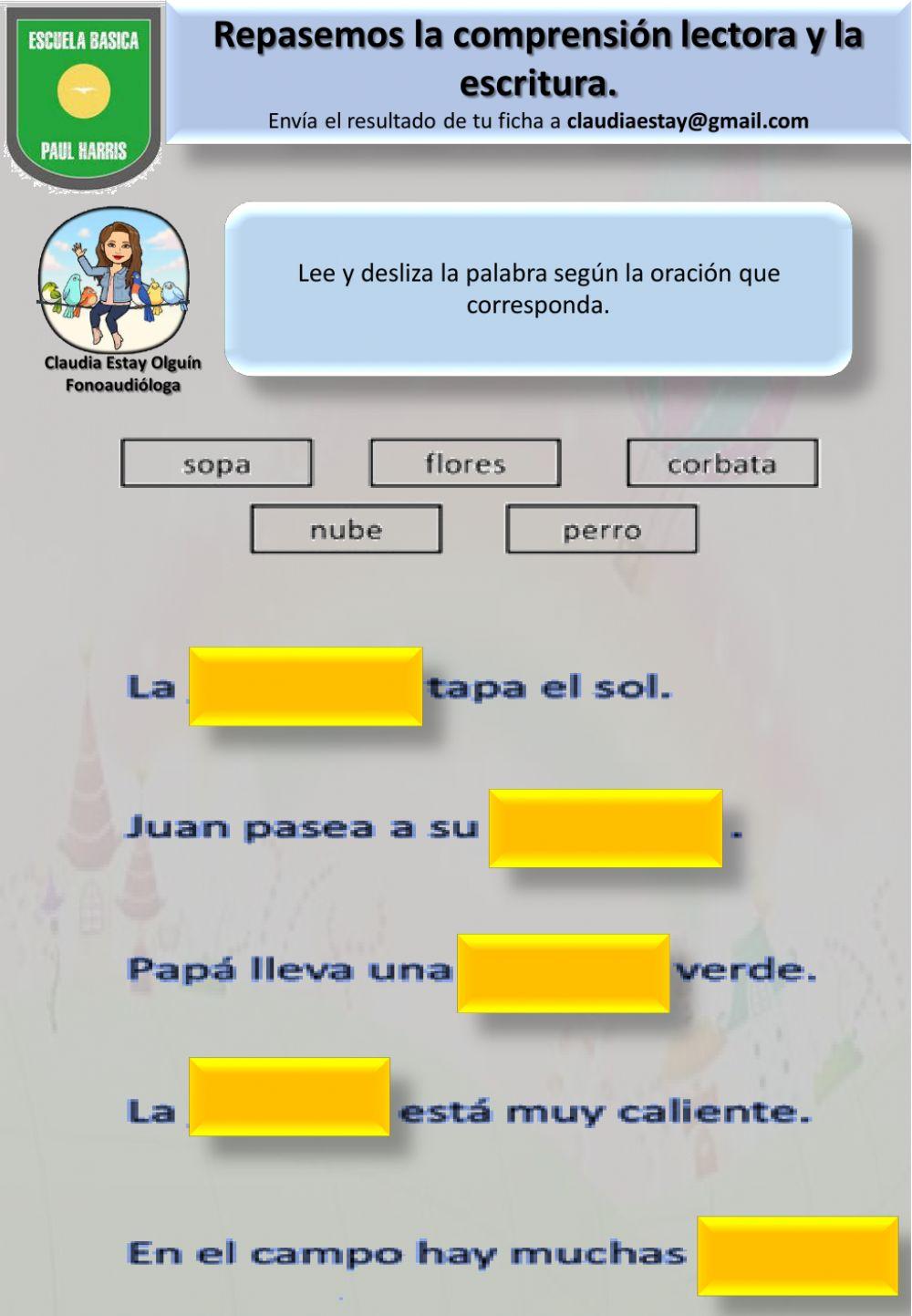 Comprensión lectora y estructuración oraciones complejas