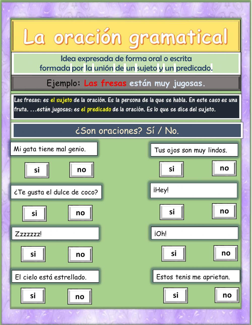 La oración gramatical