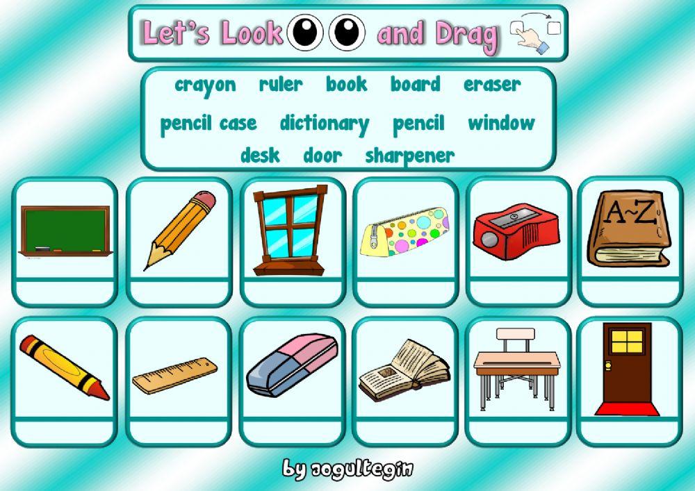 4. 1. Classroom Rules - Classroom Objects - Let's Look and Drop