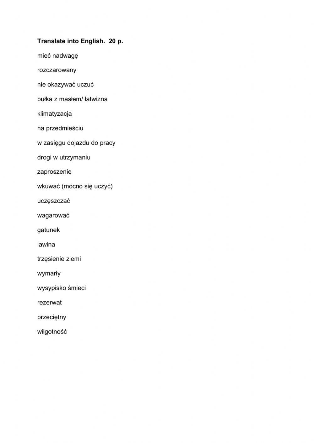 Test egzamin 8klasisty unit 1-5