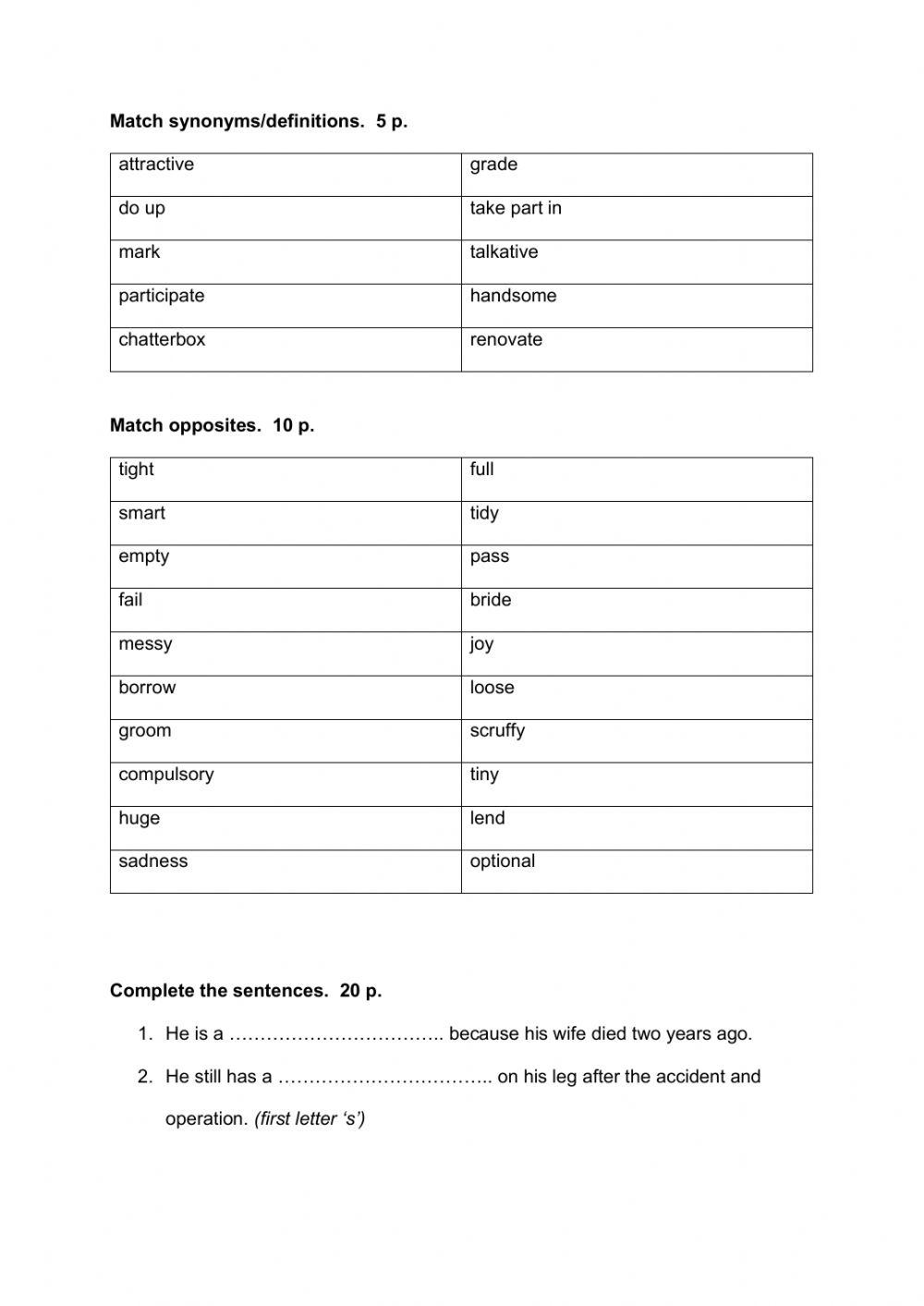 Test egzamin 8klasisty unit 1-5