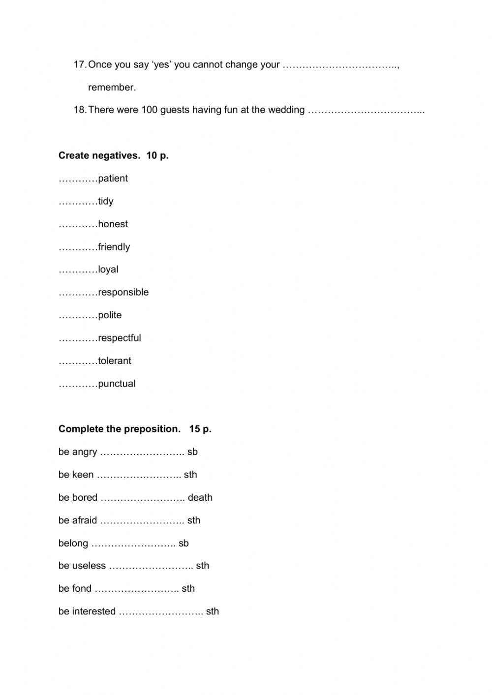 Test egzamin 8klasisty unit 1-5