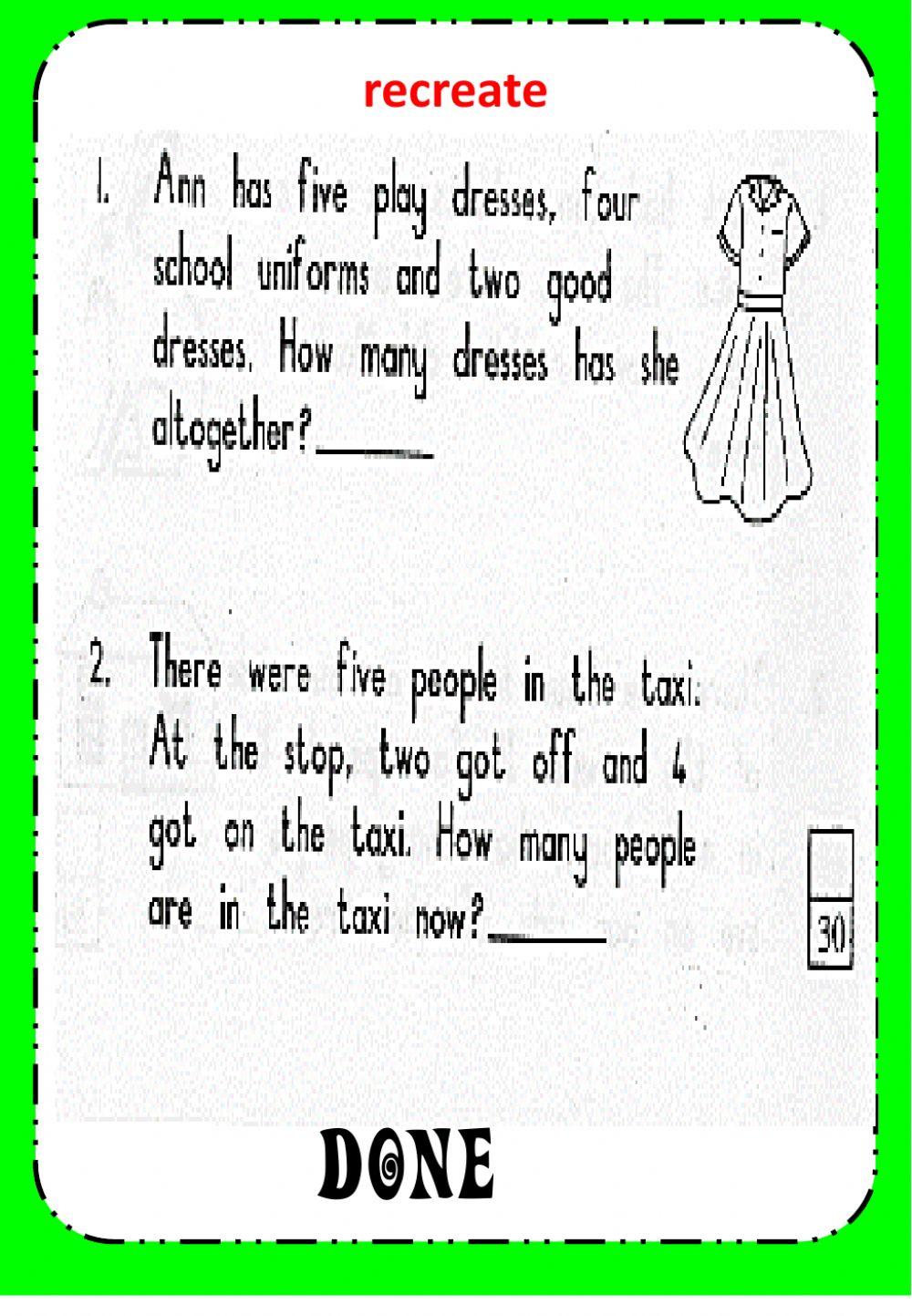 Mathematics online exercise for Grade1 | Live Worksheets