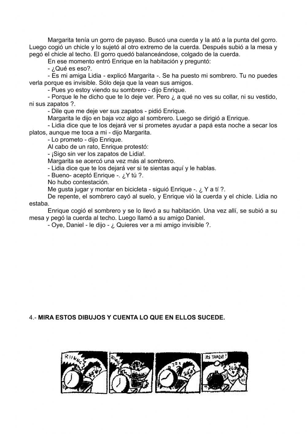 Prueba inicial 4º EP LCL primera parte Prueba inicial 4º EP LCL primera parte