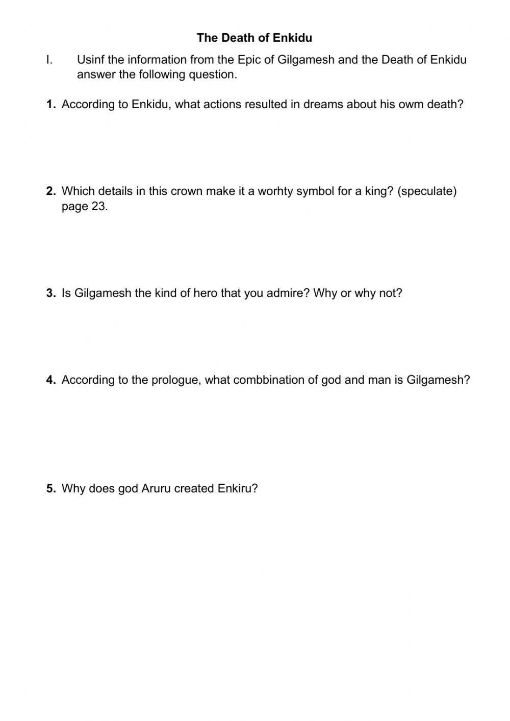 from-the-epic-of-gilgamesh-worksheet-live-worksheets