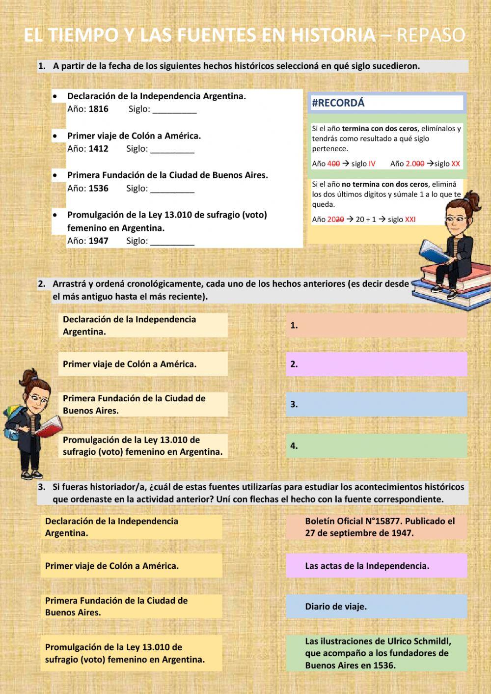 El tiempo y las fuentes en Historia