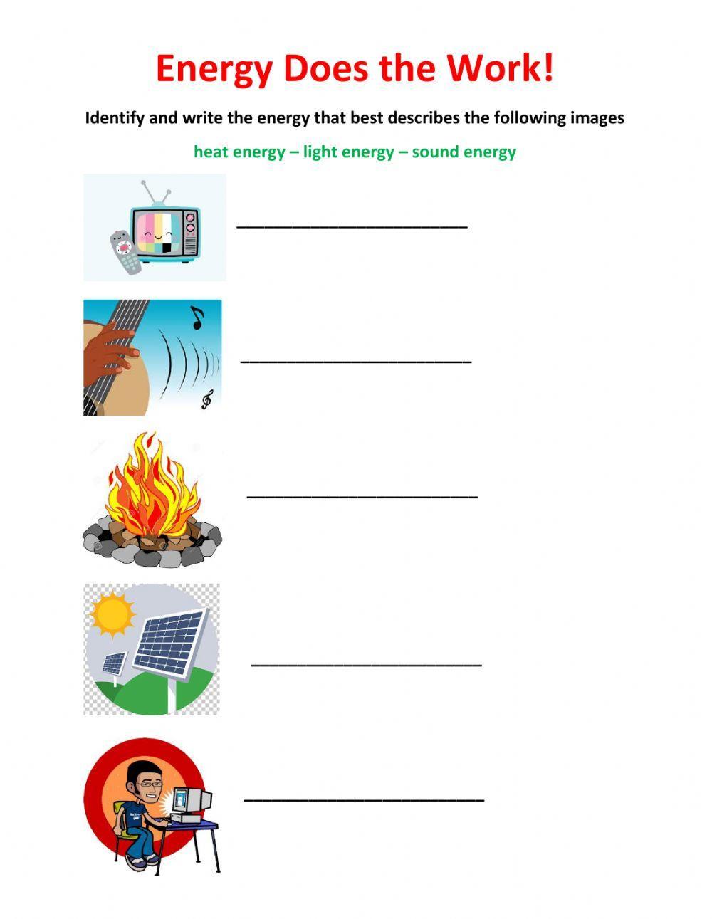 3rd Energy Worksheet