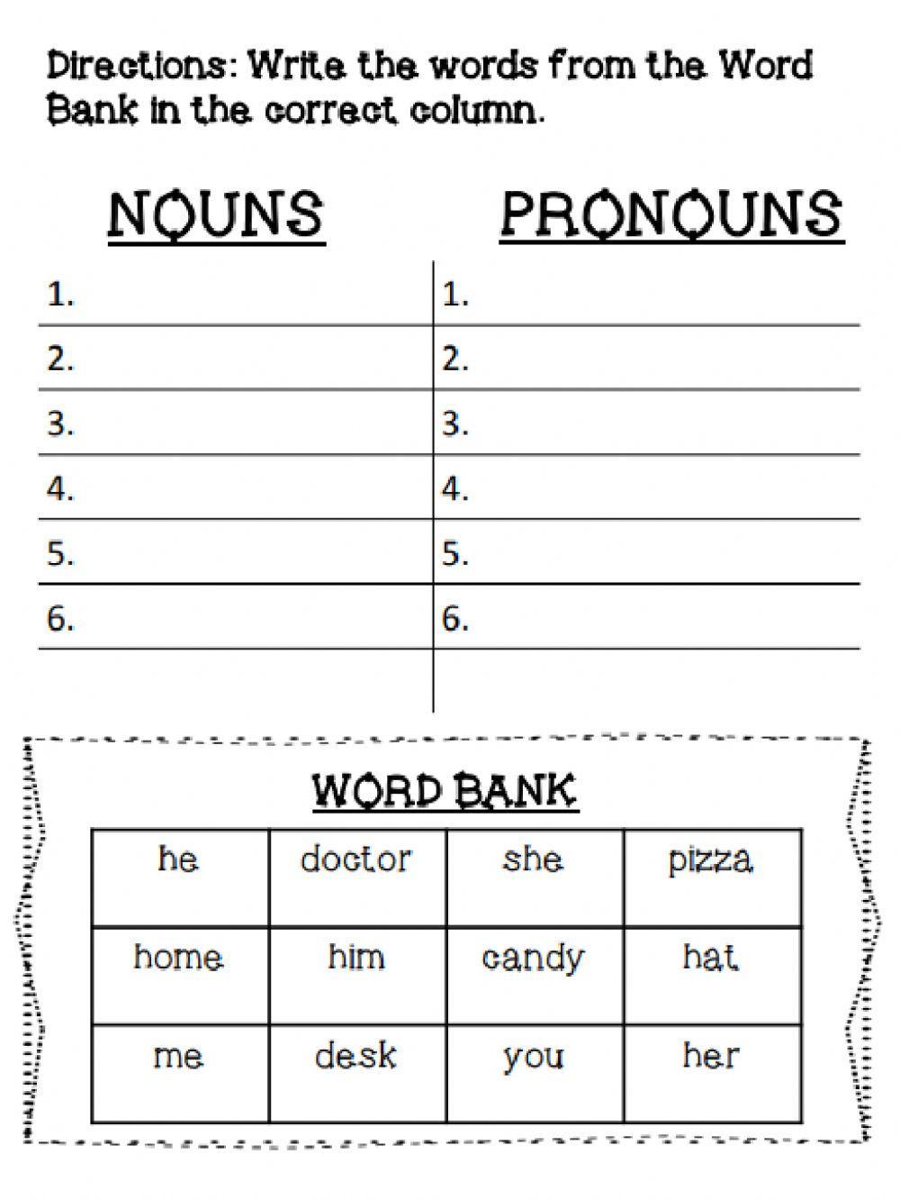 374528 Nouns and pronouns Shas LiveWorksheets