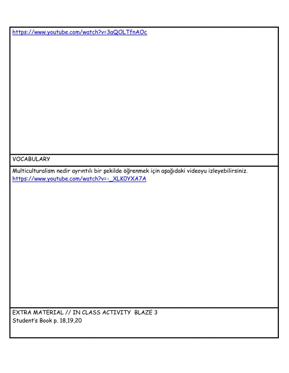 Weekly Plan for level 6 (Week 4)