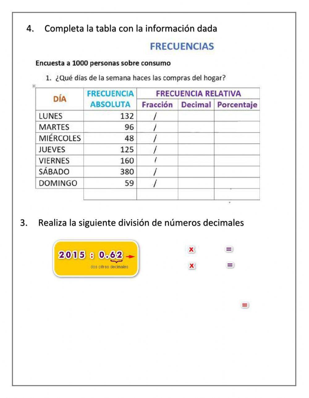 Evaluación mensual matematicas quinto