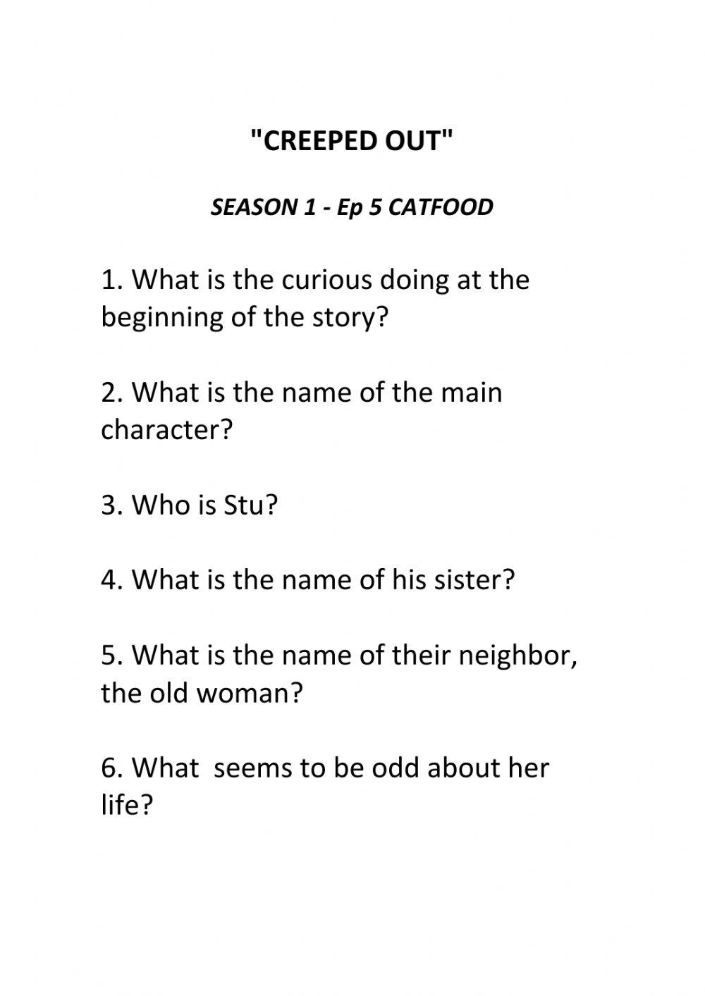 CREEPED OUT (Cat Food)