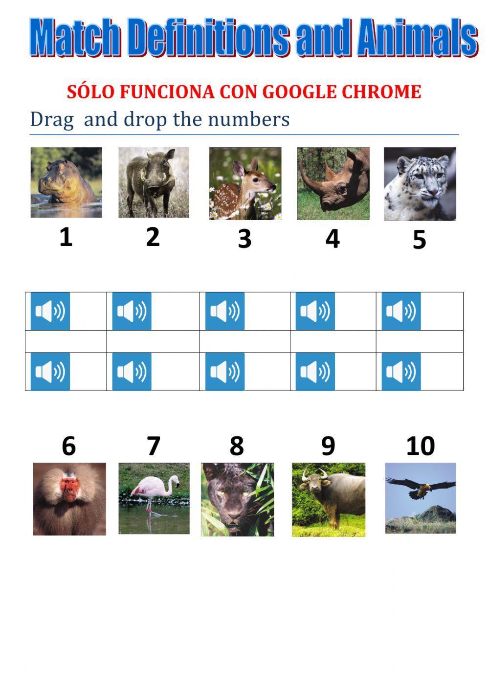 Match animals and definitions tiger team 5 macmillan