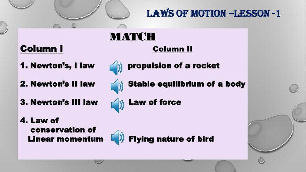 Laws of motion