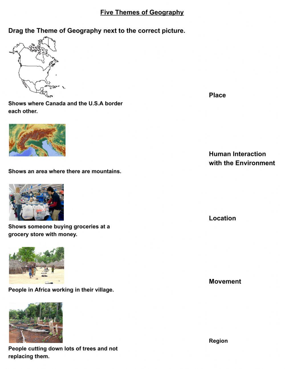 Five Themes of Geography worksheet | Live Worksheets five-themes-of-geography-worksheet-live-worksheets