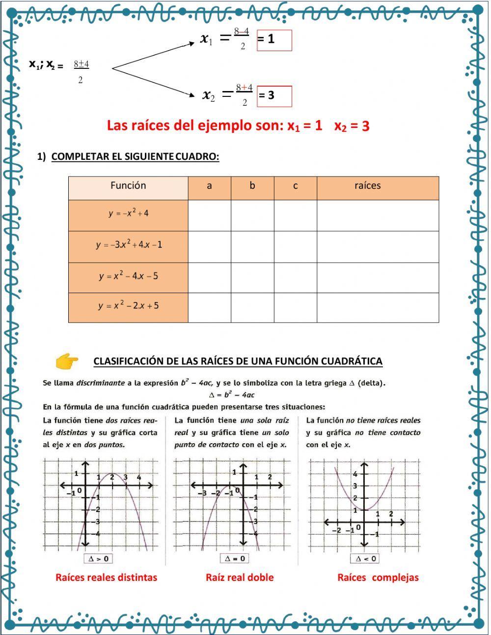 GRAFICA FUNCION CUADRÁTICA