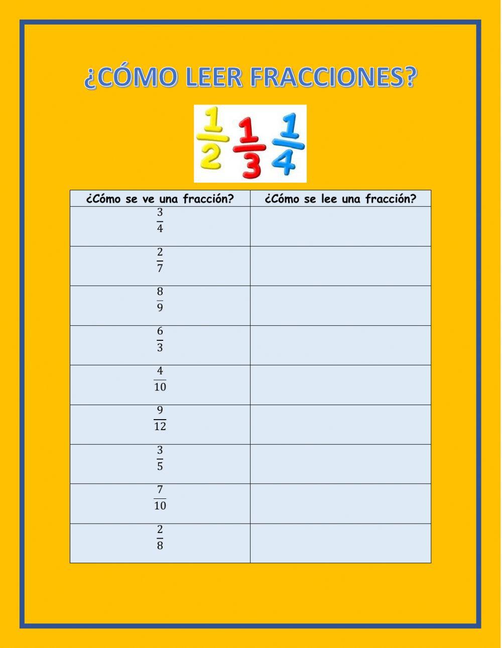 Lectura de Fracciones