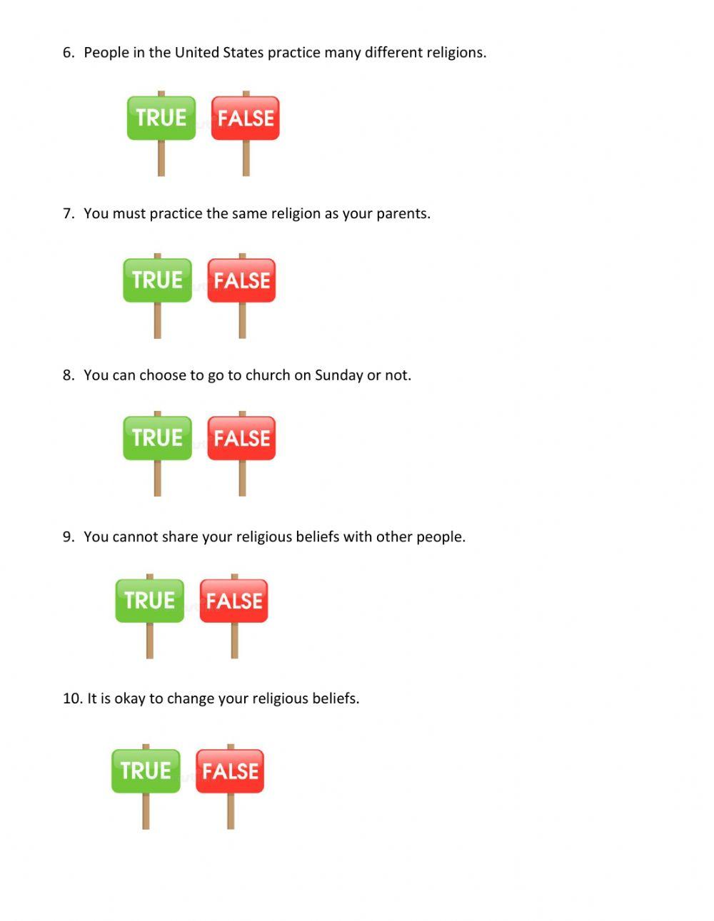 Independent Practice - Freedom of Religion