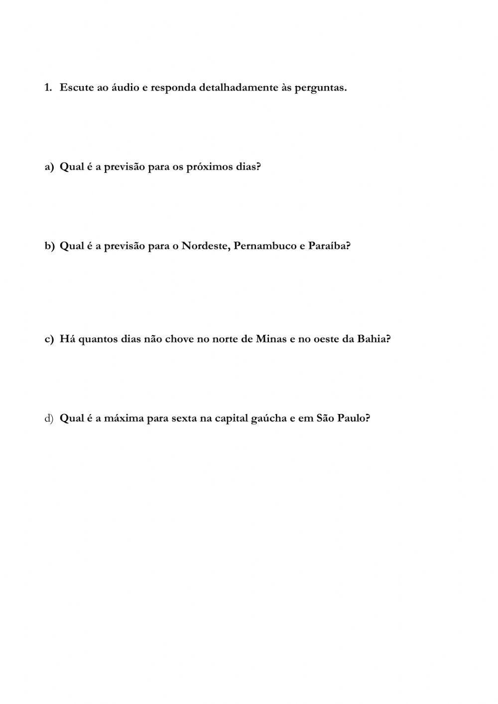 PRESENTE - FUTURO IMEDIATO - PREVISÃO DO TEMPO - ÁUDIO