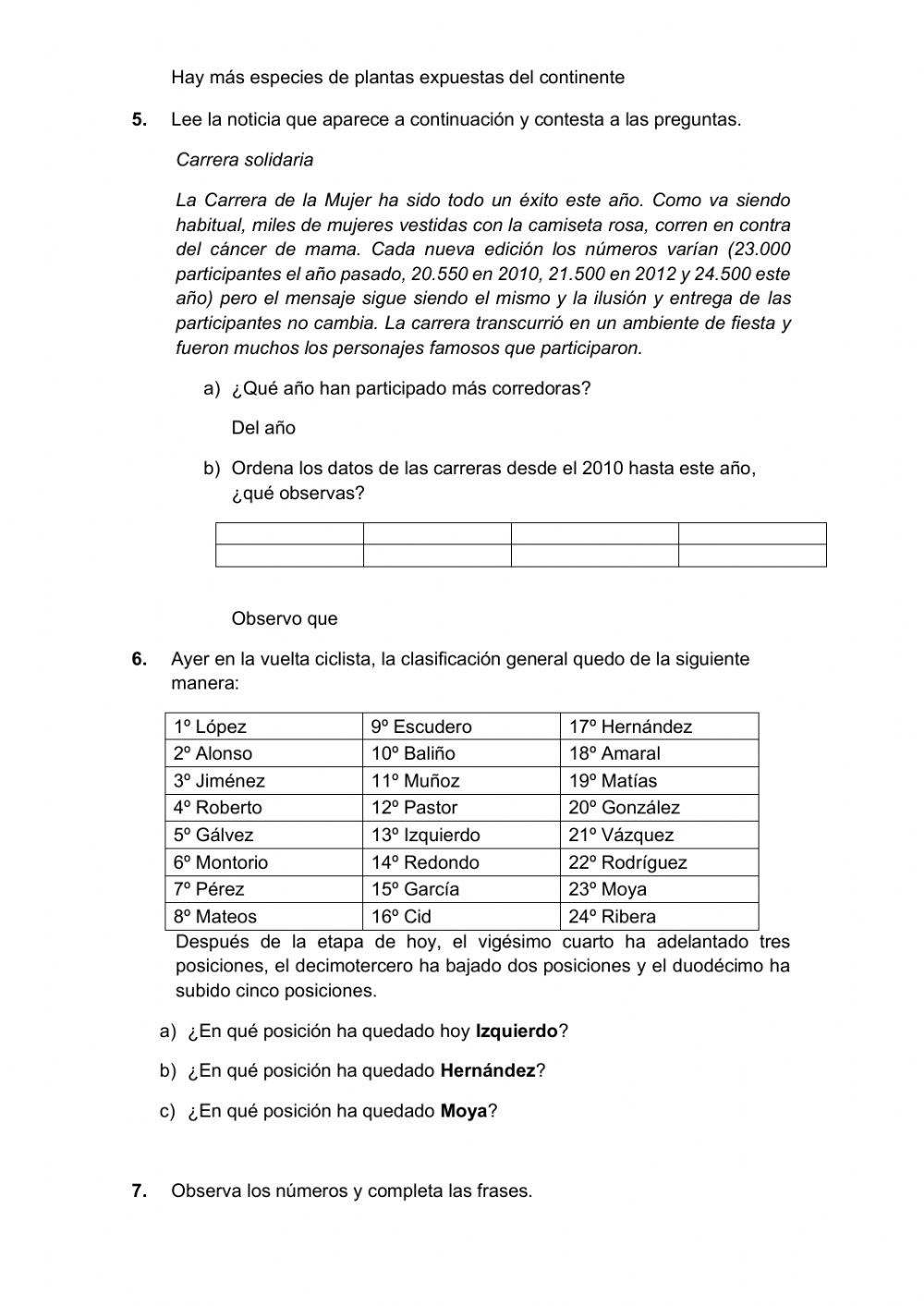 Evaluacion inicial matematicas 4º
